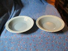 2 Harker Pottery Pate sur Pate Ware Sauce / Fruit Bowls 5 9/16" Wide Green /Grey