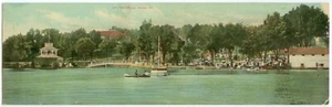 c1910 Nevada Missouri Lake Park Springs multitud doble ancho - impresión alemana fina - Imagen 1 de 2
