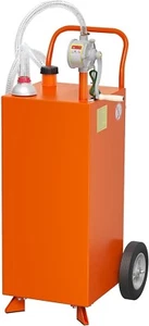 30Gallon Fuel Gas Caddy with Wheels Manual Transfer Pump Storage Tank 9.8ft Hose - Picture 1 of 7