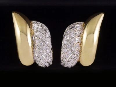 Große Brillant Ohrstecker ca. 0,74ct   16,1g 750/- Gelbgold & Weißgold - Bild 1 von 4