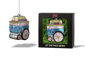 Party Rock | Dessert Wagon Glass Ornament | Food Collection - Picture 1 of 5