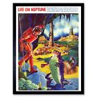 Magazine Cover Vintage Life Neptune Adventure Space Sci Fi 1940 Framed Print