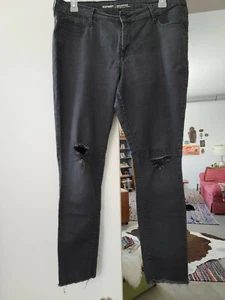 Old Navy Womens DISTRESSED BLK Skinny Rock Star Jeans sz 14  - Bild 1 von 7