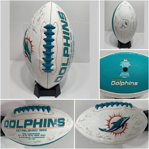 MIAMI DOLPHINS NFL Team Roster Signature Football LIMITED EDITION Brand New Cover