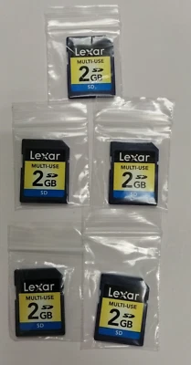Lot Of 5x Lexar 2GB SD Multi Use Memory Cards - Image 1 of 3