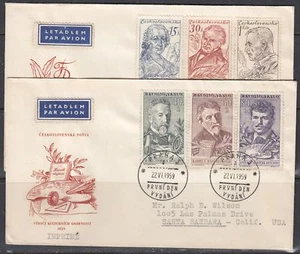 Tschechoslowakei Scott 921-6 FDC - Berühmte Personen - Bild 1 von 1