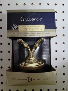 Gancho para toalla doble Greenwich en latón pulido cromado - Imagen 1 de 3