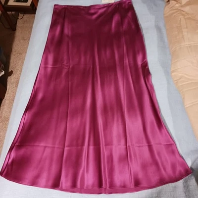 Maroon Silk Size 12 maxi skirt - Image 1 of 4