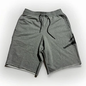 Nike Jordan Standard Fit Shorts Men’s L Grey Jumpman Logo Raw Hem - Picture 1 of 6