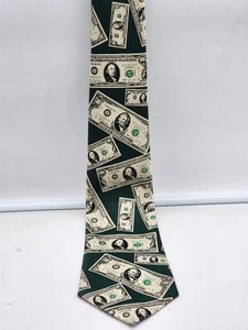 "Corbata Money Green Money Green Brother hecha a mano $50 a Ben Franklin $100 ~57""" - Imagen 1 de 4