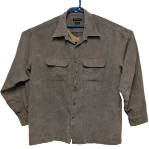 Van Heusen Soft Suede Long Sleeve Button Up Light Brown Shirt Men's Large. - Picture 1 of 9