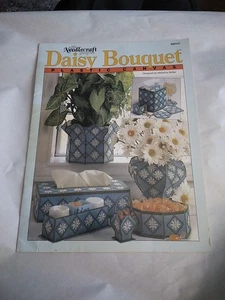 Daisy Bouquet Plastic Canvas Pattern Booklet 89Ph7 Tissue Box Planter Basket - Picture 1 of 7