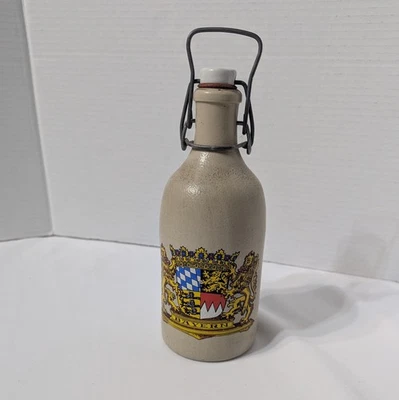 Botella de cerveza de gres vintage MKM 0,5 l tapa de porcelana y paca sello Bayern alemán Foto 1 de 4