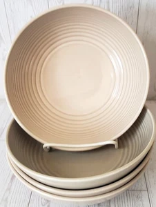 Royal Doulton Gordon Ramsey Maze Taupe Tan Soup Cereal 7" Bowls Lot of 4 - Picture 1 of 4