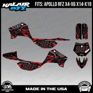 Kit de calcomanías gráficas para Apollo RFZ X4 X5 X6, X14 a X19 todos los años Twitch - Rojo - Imagen 1 de 4
