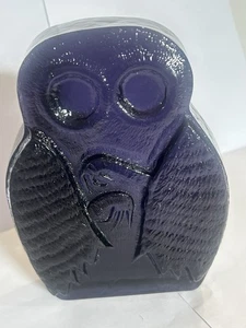 BLENKO MOTH MAN BOOKEND PURPLE GLASS DECOR HELIOTROPE 7” TALL - Picture 1 of 6