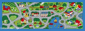 3x7 Runner Rug Play Road Driving Time Street Car Kids City Fun Time 2'5"x6'6" - Picture 1 of 2