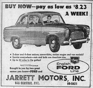 Ford Prefect 1958 inglés Ford Line original raro anuncio de periódico - Imagen 1 de 1