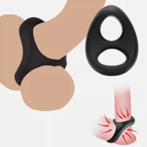 Silicone Cock Rings Men Penis Sling Ball Stretcher Enhancement Delay Ejaculation - Picture 1 of 6