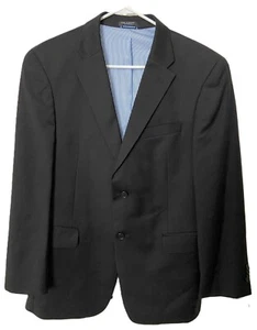 Tommy Hilfiger Black 100% Wool Men's Suit Size 42 - Picture 1 of 9