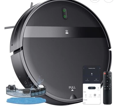 🔥MANVINS G20  2 in 1 Robot Vacuum Cleaner w/ Tangle-Free Cyclone Suction Black - Image 1 of 2