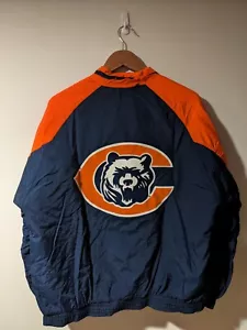 Vintage 90s Chicago Bears NFL Football Blue Large Jacket - Picture 1 of 11