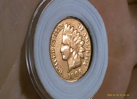1906 Indian Head Penny AU Coin Cover