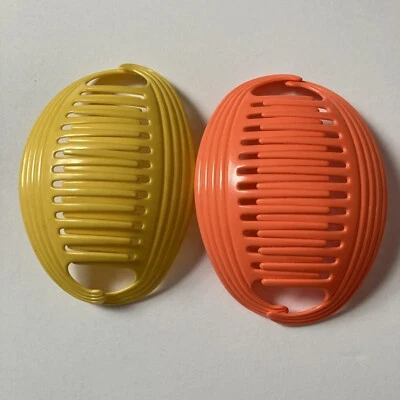 Vtg 80's GOODY TZERS Hair Cincher Clip Banana Comb Ponytail Holder Yellow Orange - Image 1 of 4