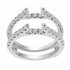 4Ct Diamond Lab Created Guard Wrap Enhancer Wedding Ring 14k White Gold Plated