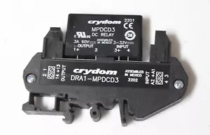 CRYDOM DRA1-MPDCD3 SOLID STATE RELAY - NEW, DIN Rail Mount SSR Assembly - Picture 1 of 2