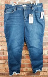 Sofia Jeans kurviger dünner Damen-Hochhaus Rosa knöchelzerstörter Saum Knopf 16 W - Bild 1 von 16