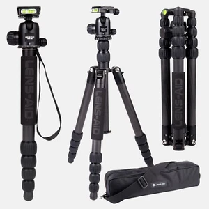 Lens-Aid Kamera-Stativ 160cm Carbon, 360° Kugelkopf, Dreibein Reise-Fotostativ - Bild 1 von 7