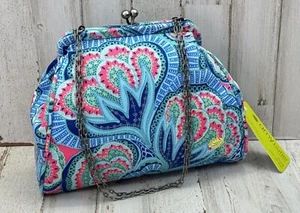 Neu Amy Butler Nora Kupplung mit Kettenoase Azure Tropical Kiss Lock Verschluss - Bild 1 von 16