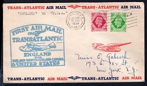 GB 1939 First Flight Cover to USA. Trans-Atlantic Airmail