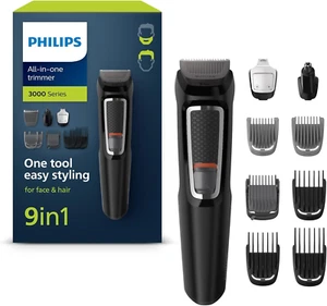 Philips Multigroom Serie 3000 9-In-1 per Viso, Capelli E Corpo Con Tecnologia Du - Foto 1 di 6
