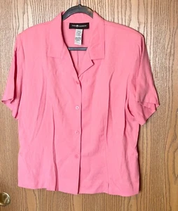 SAG HARBOR DAMEN OBERTEIL MIT KNOPFLEISTE ROSA GRÖSSE L KRAGEN KURZARM - Bild 1 von 4