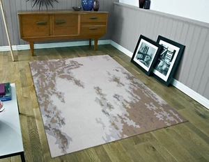 Hand Tufted 100% Silk Contemporary Area Rug Living Room Brown Carpets 4x6 5x8 ft - Picture 1 of 8