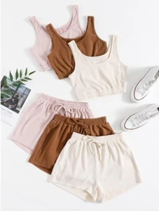 6pcs Tie Waist Lounge Set - Picture 1 of 1