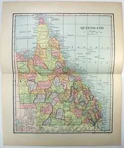 Queensland, Australia - Mapa original con fecha de 1903 por Dodd Mead & Company. Antiguo - Imagen 1 de 3