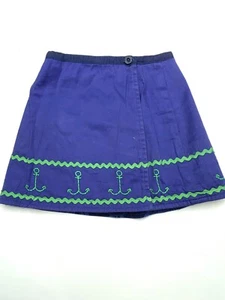 VTG Lilly Pulitzer Girls Wrap Skirt Sz 4 Blue Floral Anchor A-line Reversible - Picture 1 of 8