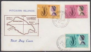 PITCAIRN ISLAND 1968 HUMAN RIGHTS FDC SET 3 STAMPS (ID:PI78) - Picture 1 of 1