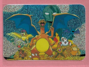 1990s Pokemon Pocket Monsters Holo Prism Vending Sticker Charizard Large POWER - Picture 1 of 5