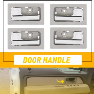 4X Left & Right Interior Door Handle Front & Rear Fit 2009-2014 Ford Lobo Silver - Picture 1 of 12