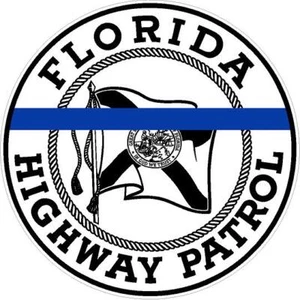 Adesivo decalcomania vinile riflettente Florida Highway Patrol bianco e nero - Foto 1 di 3