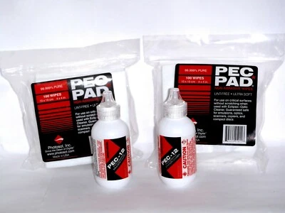 PAQUETE DE DOS - PEC-12 Limpiador de emulsión fotográfica y toallitas no abrasivas PEC-PAD 4x4" Foto 1 de 4