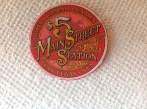 MAIN STREET $5 CASINO CHIP LAS VEGAS NEVADA CHIPCO MOLD 1991 ROSIE O'GRADY'S - Bild 1 von 2