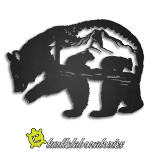 Bear in Bear Sign Metal Wall Art Home Decor Mountain Cabin - Picture 1 of 1