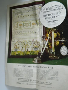 Vtg Paragon Williamsburg Sampler Kit “The Chase” Belgian Linen S-142 Started - Picture 1 of 11