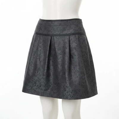 Minifalda plisada Lida Baday negra jacquard línea A para mujer talla 10 mezcla de seda Foto 1 de 4