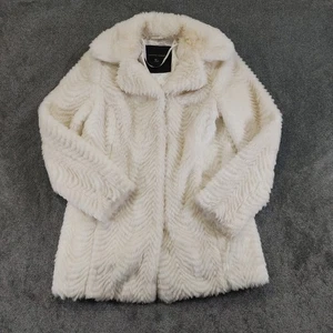 Dorothy Perkins Mantel Damen UK 12 weiß Kunstfell Glam Mob Wife - Bild 1 von 10